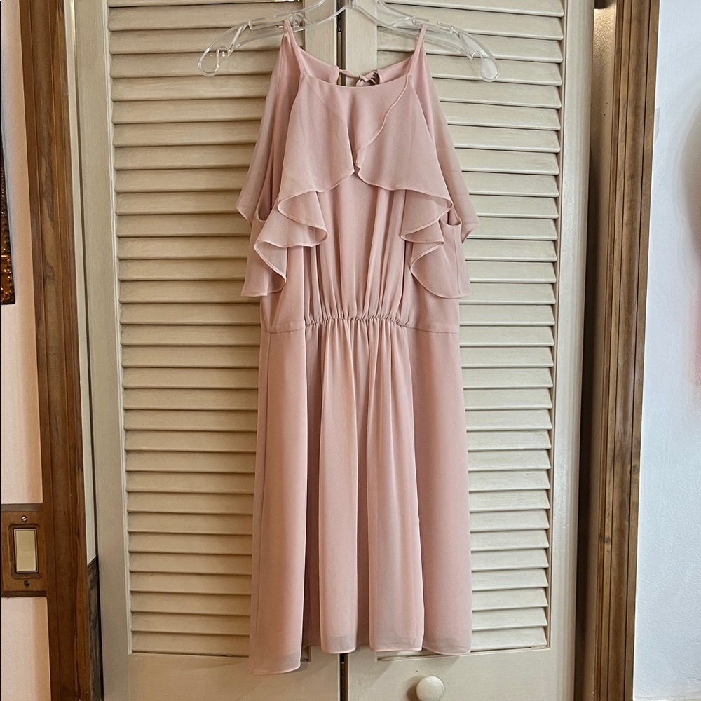 BCBGeneration Blush Ruffle Midi Dress
